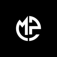 MZ monogram logo circle ribbon style design template vector
