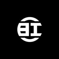 BI logo monogram isolated on circle element design template vector