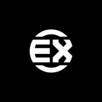 EX logo monogram isolated on circle element design template vector