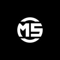 MS logo monogram isolated on circle element design template vector