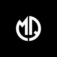 plantilla de diseño de estilo de cinta de círculo de logotipo de monograma mq vector