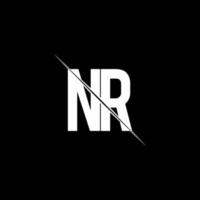NR logo monogram with slash style design template vector