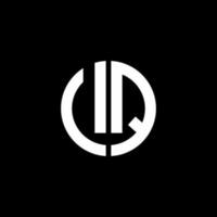 UQ monogram logo circle ribbon style design template vector