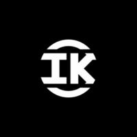 IK logo monogram isolated on circle element design template vector