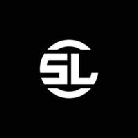 monograma del logotipo de sl aislado en la plantilla de diseño del elemento del círculo vector