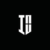 IO logo monogram with emblem style isolated on black background vector