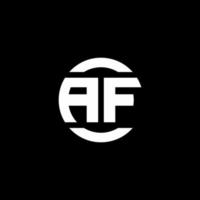 AF logo monogram isolated on circle element design template vector