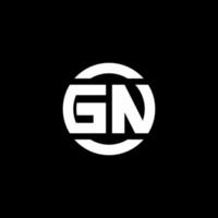 Monograma del logotipo de GN aislado en la plantilla de diseño de elementos circulares vector