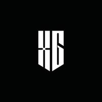 XG logo monogram with emblem style isolated on black background vector