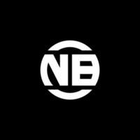 monograma del logotipo de nb aislado en la plantilla de diseño del elemento del círculo vector