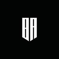 BA logo monogram with emblem style isolated on black background vector