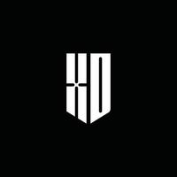XD logo monogram with emblem style isolated on black background vector