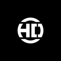 HO logo monogram isolated on circle element design template vector