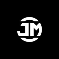 monograma del logotipo de jm aislado en la plantilla de diseño del elemento del círculo vector