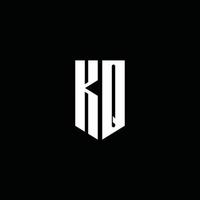 KQ logo monogram with emblem style isolated on black background vector