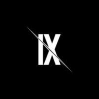 IX logo monogram with slash style design template vector