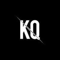 KQ logo monogram with slash style design template vector