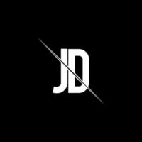 JD logo monogram with slash style design template vector