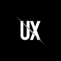 Ux logo monograma con plantilla de diseño de estilo de barra vector