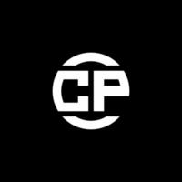 CP logo monogram isolated on circle element design template vector