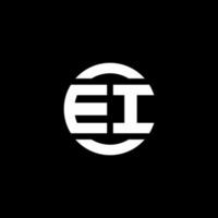 EI logo monogram isolated on circle element design template vector