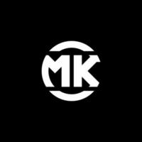 monograma del logotipo de mk aislado en la plantilla de diseño del elemento del círculo vector