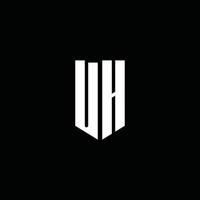 UH logo monogram with emblem style isolated on black background vector