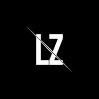 LZ logo monogram with slash style design template vector