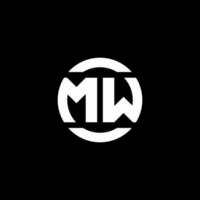 MW logo monogram isolated on circle element design template vector