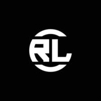 monograma del logotipo de rl aislado en la plantilla de diseño del elemento del círculo vector