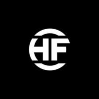 Monograma del logotipo de hf aislado en la plantilla de diseño de elementos circulares vector