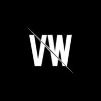 monograma del logotipo de vw con plantilla de diseño de estilo de barra vector