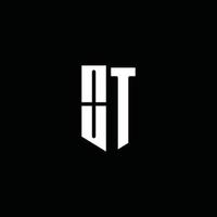 OT logo monogram with emblem style isolated on black background vector