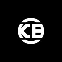 Monograma del logotipo de kb aislado en la plantilla de diseño de elementos circulares vector