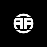 AA logo monogram isolated on circle element design template vector