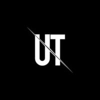 Ut logo monograma con plantilla de diseño de estilo de barra vector
