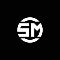 SM logo monogram isolated on circle element design template vector