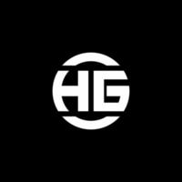 monograma del logotipo de hg aislado en la plantilla de diseño del elemento del círculo vector