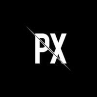 Monograma del logotipo de px con plantilla de diseño de estilo de barra vector