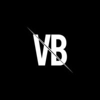 VB logo monogram with slash style design template vector