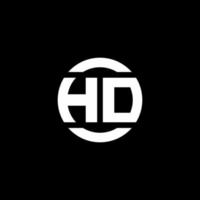 monograma de logotipo hd aislado en la plantilla de diseño de elemento de círculo vector