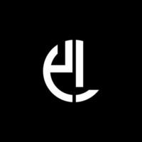 YL monogram logo circle ribbon style design template vector