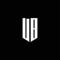 UB logo monogram with emblem style isolated on black background vector