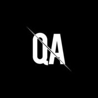 QA logo monogram with slash style design template vector