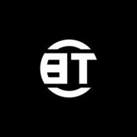 monograma del logotipo de bt aislado en la plantilla de diseño del elemento del círculo vector