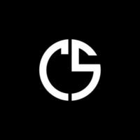 CS monogram logo circle ribbon style design template vector