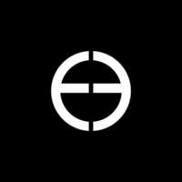EE monogram logo circle ribbon style design template vector