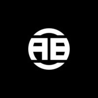 monograma del logotipo de ab aislado en la plantilla de diseño del elemento del círculo vector