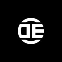 DE logo monogram isolated on circle element design template vector
