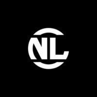monograma del logotipo de nl aislado en la plantilla de diseño del elemento del círculo vector